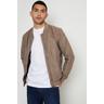 Threadbare Mens Taupe 'Result' Faux Suede Bomber Jacket - Size Small | Threadbare Sale | Discount Designer Brands