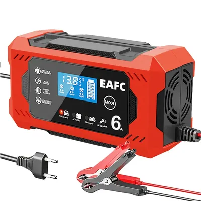 Car Battery Charger 12V 6A Intelligent Fast Charging Pulse Repair Type Full Auto-Stop Dual-Mode Lead