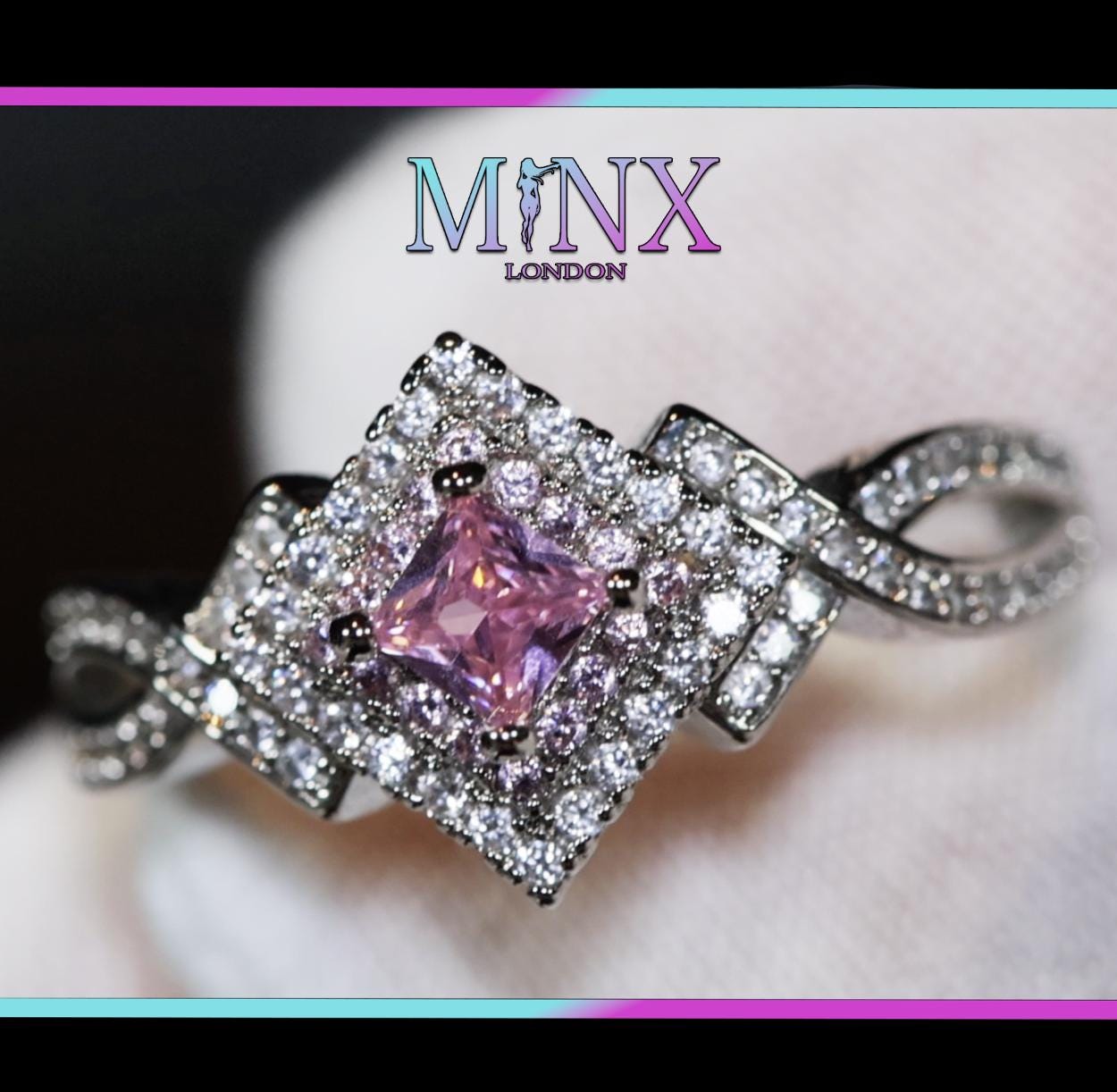 Anello con diamante rosa / Anello di fidanzamento con diamante rosa / Anello da donna con diamante rosa / Anello di promessa / Anello con diamante ros