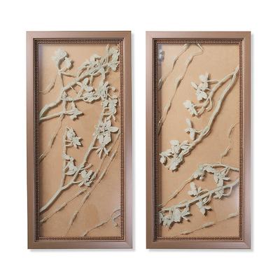 Paper Orchid Shadow Boxes - Fawn, Diptych in Fawn - Frontgate