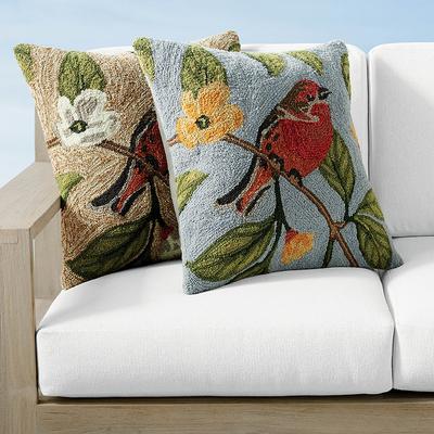 Backyard Birds Indoor/Outdoor Pillow - Natural - Frontgate