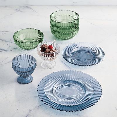 Set of 6 Archie Dinnerware Collection - Clear, Footed Dessert Bowl in Clear - Frontgate