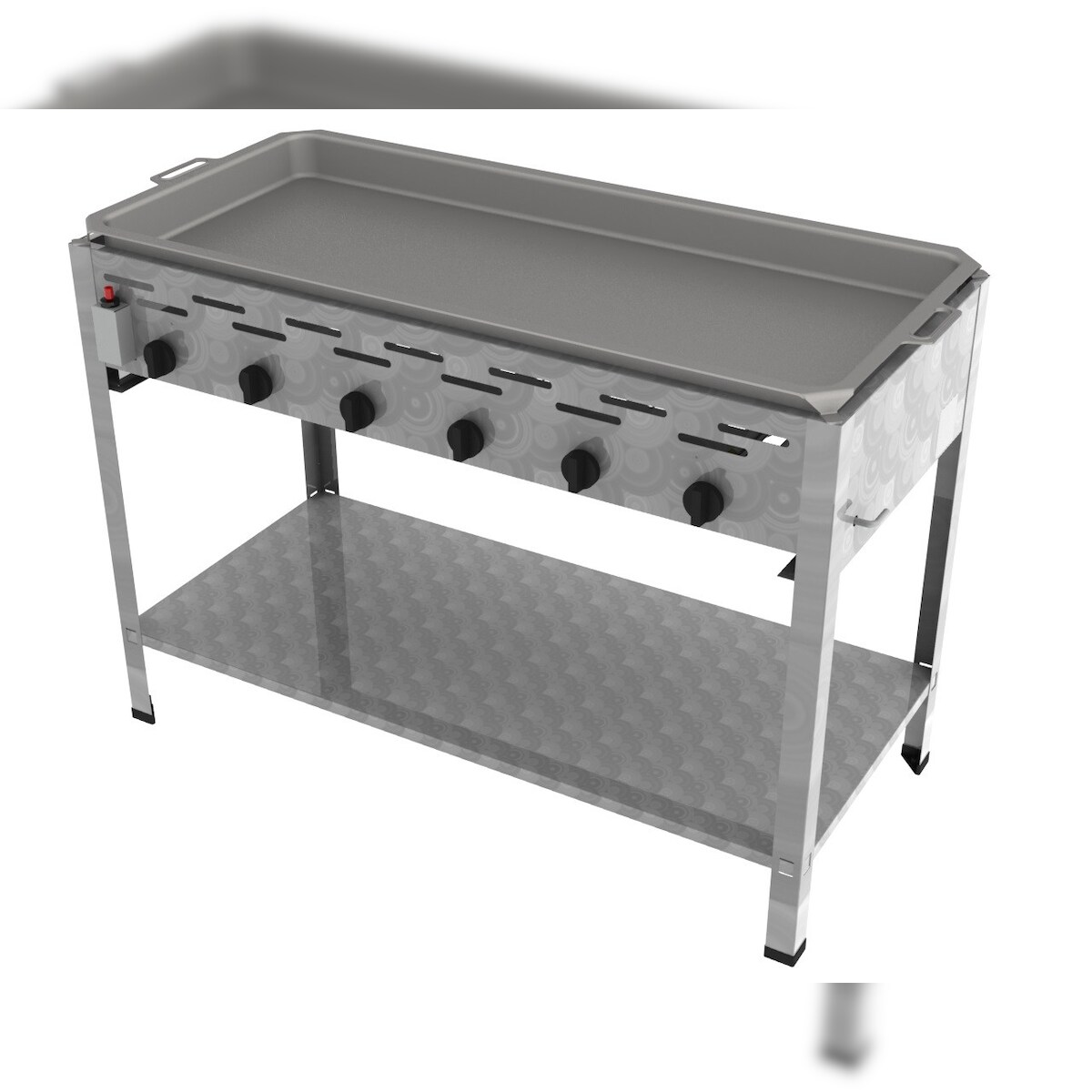 ChattenGlut Professional Gastrobräter 6-flammig Standgerät 27,0kW und Edelstahlpfanne Image