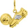 Ketten-Anhänger FIRETTI "Schmuck Geschenk Gold 375 Halsschmuck Anhänger Fußall mit Schuh", gold (gelbgoldfarben, weißgoldfarben), Schmuckanhänger, Damen, Gelbgold 375, 0,63 g