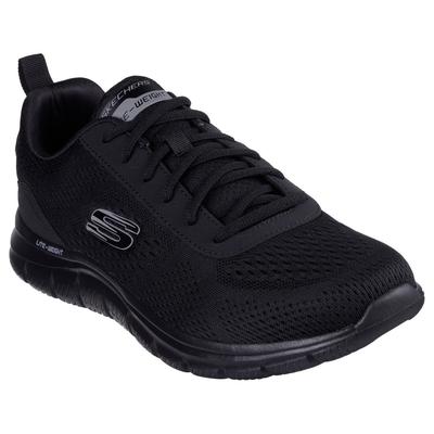 Slip-On Sneaker SKECHERS "TRACK-LESHUR", Herren, Gr. 40, schwarz (schwarz, schwarz), Textil, Lederimitat, sportlich, Sch