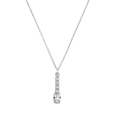 Kette mit Anhänger SMART JEWEL "Anhänger mit Kristallsteinen, Silber 925", weiß, Halsketten, Damen, 45cm, Silber 925 (St