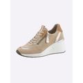 Sneaker CASUAL LOOKS, Damen, Gr. 36, beige (sand), Veloursleder, sportlich, Schuhe