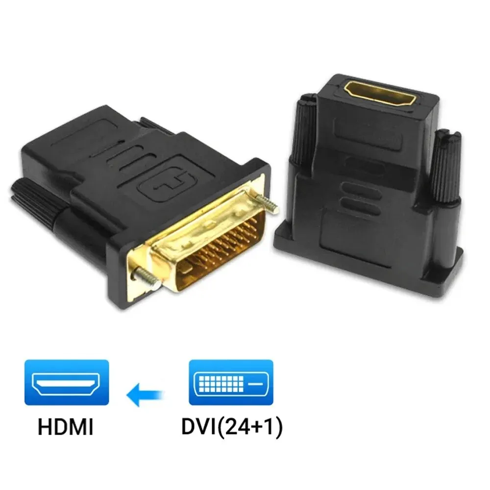 Adattatore da DVI a HDMI DVI 24 + 1 a spina placcata compatibile HDMI convertitore Video compatibile DVI maschio a HDMI per proiettore HDTV PC