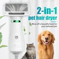 2 in 1 Spazzola per asciugacapelli per animali domestici Spazzola per toelettatura per gatti e cani Toelettatura domestica professionale Asciugatura pelosa Pettine portatile per cani