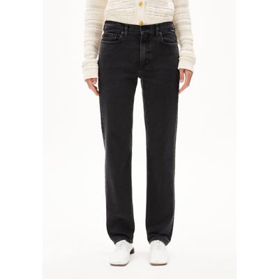 CARENAA | Straight Leg Mid Waist recycelter Baumwoll Mix Comfort Stretch - schwarz (33-32) Image