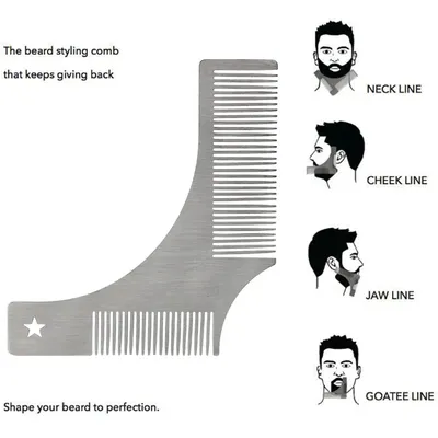 Fashion Beard Styling Template Comb New Barber Tool Mustache Symmetry Trimming Styling Stencil Optional Styling Comb