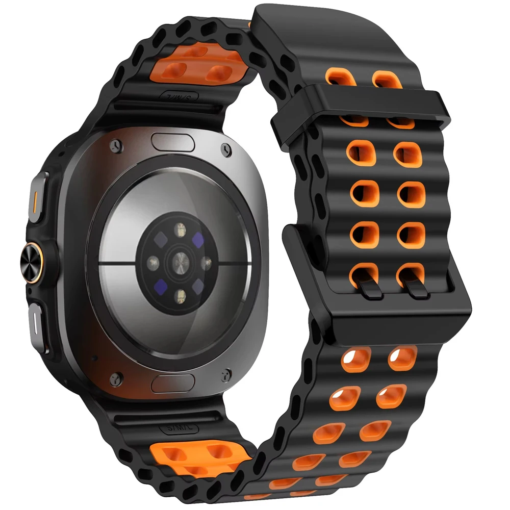 No Gap Band für Samsung Galaxy Watch 7 Ultra Band 47 mm Silikon-Armband Sportarmband für Galaxy Ultra Uhrenarmband 47 mm Herren Damen Image