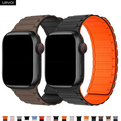 URVOI Band für Apple Watch Ultra 2 Serie 10, 9, 8, 7, 6 SE Magnetisches Silikon-Schlaufenarmband für Image