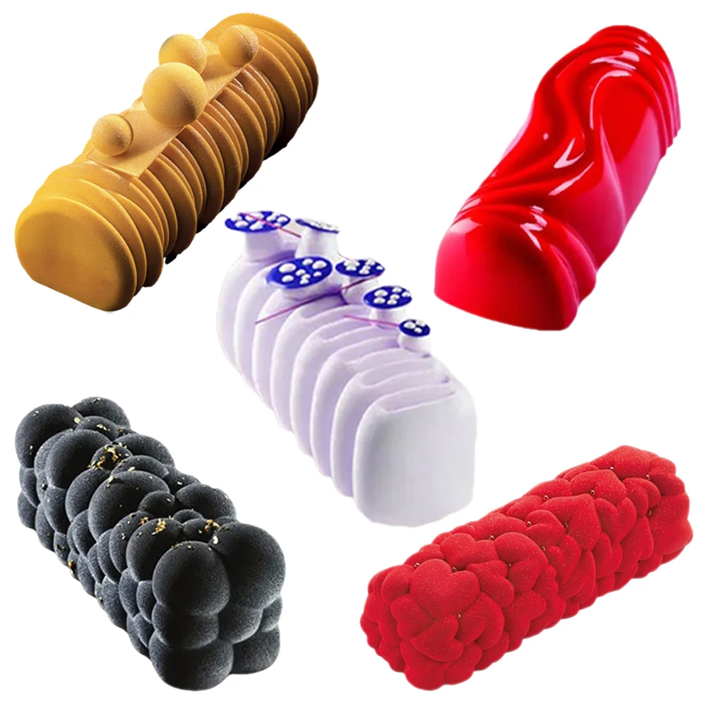 Lebensmittelqualität Küche Backformen Weihnachten Lange Streifen Mousse Kuchen Formen Silikon Kuchen Formen Französisch Mousse Form Party Gebäck Tablett