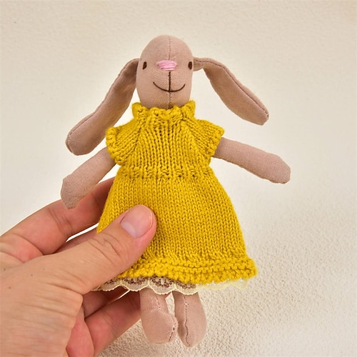 Waldorf Puppen Zubehör handgefertigte weiche Bunny Mädchen Begleit Rag Dolls Geburtstagsgeschenk gestrickte Puppe süße Mädchen Plüschpuppe Stofftier personalisiertes gewebtes Puppenkit Image