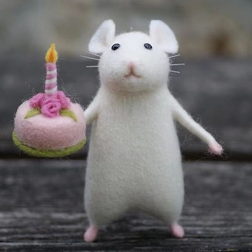 Waldorf Puppenzubehör Handgemachte weiche Baby Maus Mädchen Begleitstoffpuppen Geburtstagsgeschenk Gestrickte Puppe Süße Mädchen Plüschpuppe gefülltes Spielzeug Personalisierte gewebte Puppenkit Image