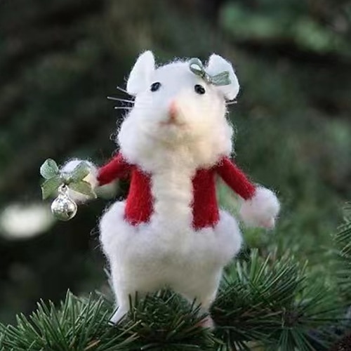 Waldorf Puppenzubehör Handgemachte weiche Baby Maus Mädchen Begleitstoffpuppen Geburtstagsgeschenk Gestrickte Puppe Süße Mädchen Plüschpuppe gefülltes Spielzeug Personalisierte gewebte Puppenkit