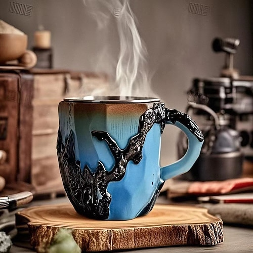 Kaffeetassen aus Mineralglasimitat 2025, farbenfrohes Kunstharz-Kristallglas – elegantes Weihnachtsgeschenk für Zuhause und das Büro, ideal für Weihnachten Image