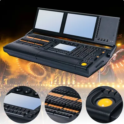 Professional Linux DMX Lighting Console with Dual 154 and 9 Touch Screens i7 CPU 128GB SSD 6 DMX