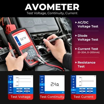 Autel AL539B OBD2 Scanner 12V Batter Tester Automotive Analyzer DC AC Avometer 3 in 1 Code Reader PK al539 Free Update