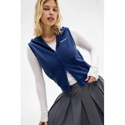 iets frans. Sleeveless Zip-Through Hoodie - Navy S at Urban Outfitters