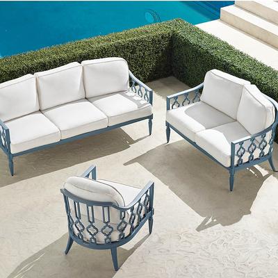 Avery 3-pc. Sofa Set in Moonlight Blue Aluminum - Standard, Peacock - Frontgate