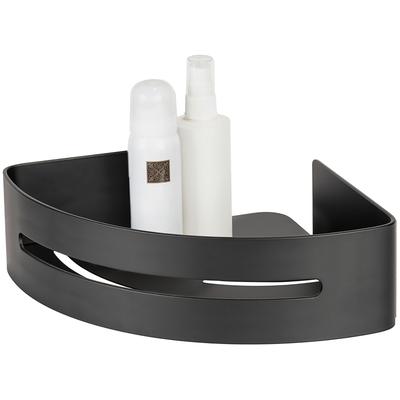 Eckregal WENKO "Turbo-Loc Modell Bivio", schwarz, B:30,5cm H:8cm T:23cm, Aluminium, Regale, aus Aluminium für Shampoo, rostfrei, Befestigen ohne Bohren Image