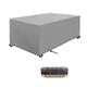 Garden Furniture Covers 200x140x100cm Silver gray 420D Heavy Duty Oxford Windproof,Snow-proof,Anti-UV Upgraded Tear-Resistant with 4 Windproof Buckles Rectangular Waterproof Patio Table Cover