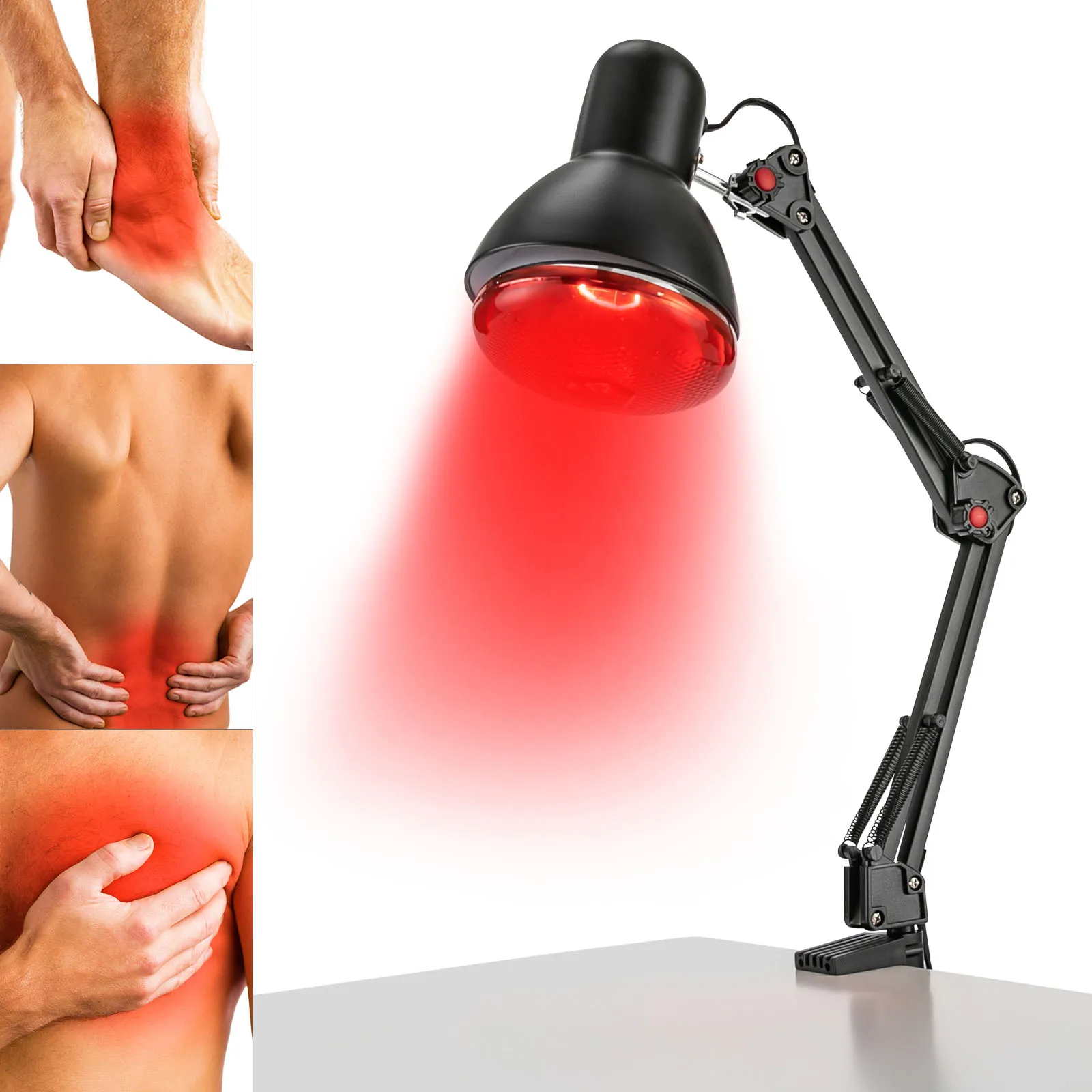Lampe infrarouge lampe à lumière rouge lampe thermique lampe à lumière infrarouge 150 watts hauteur réglable et pliable dispositif de thérapie par la lumière rouge