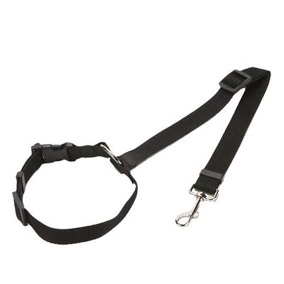 TEMU Adjustable Nylon Pet Car Seat Belt With Leash - Secure & Comfortable Travel Harness For Dogs And Cats - Machine Washable, Blue With Metal & Ring - Rear Seat Safety Image
