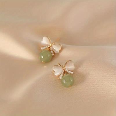 TEMU 1 Pair Of Bow Women's Ear Studs Casual Decorative Jewelry For Women' And Wedding Wear Image