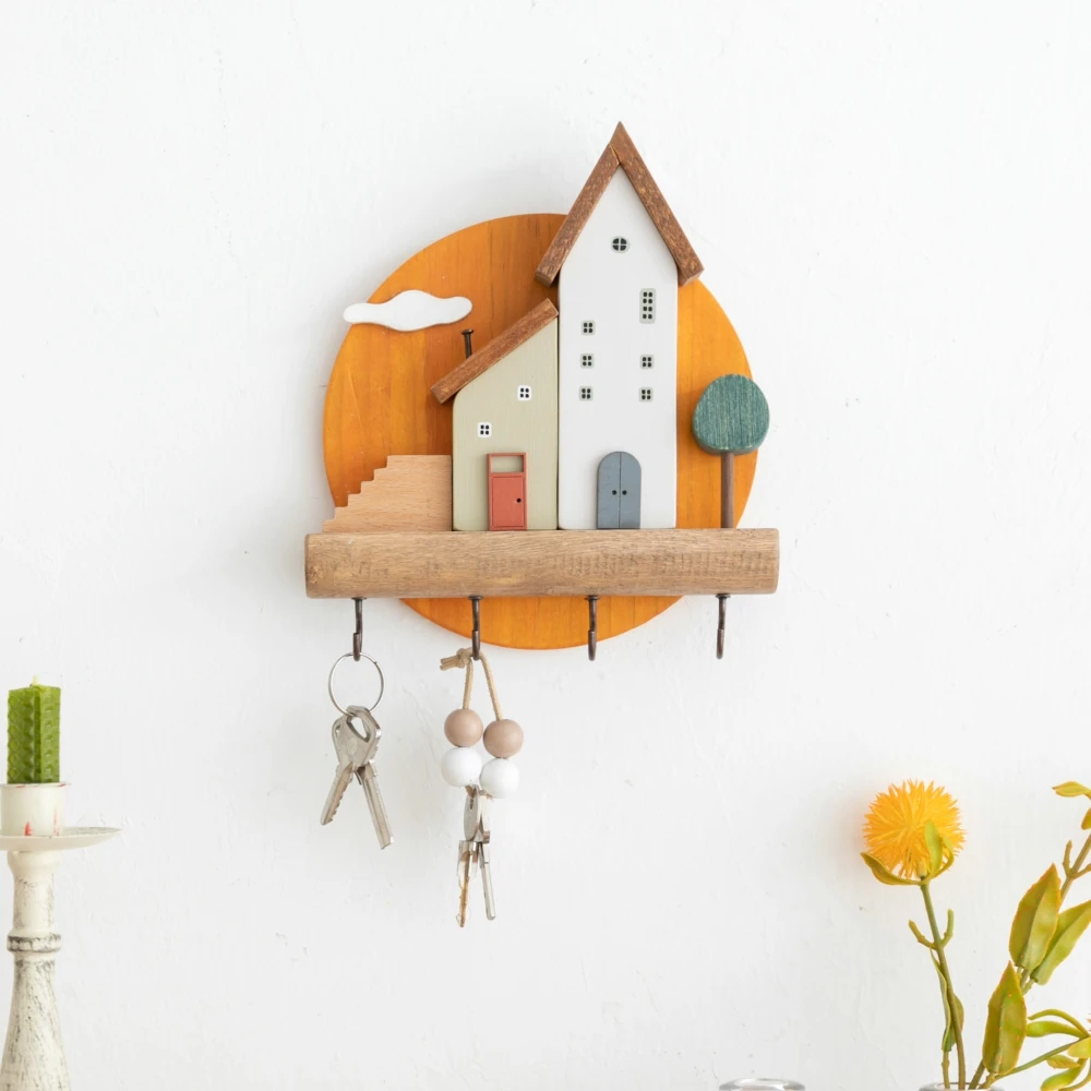Niedliche Kunst aus Holz, Schlüsselhaken, Wanddekoration, Regal, Schmuck, Hut, Kleidung, Handtuch, kleine Gegenstände, Aufbewahrung, Zuhause, Raumdekoration, kreatives Geschenk Image