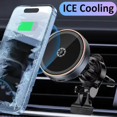 Eisgekühltes magnetisches kabelloses Autoladegerät für MagSafe iPhone 16 15 14 13 12 Pro Max Image