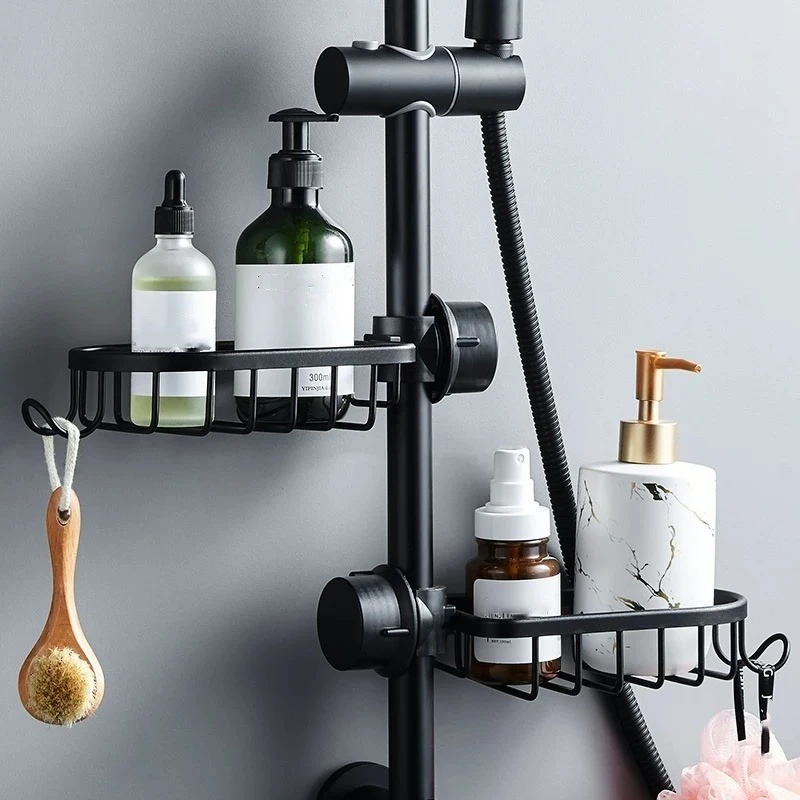 Duschregal Badezimmer Punch-Free Space Aluminium Duschraum Duschstange Lagerregal Küchenarmatur Abflussregal