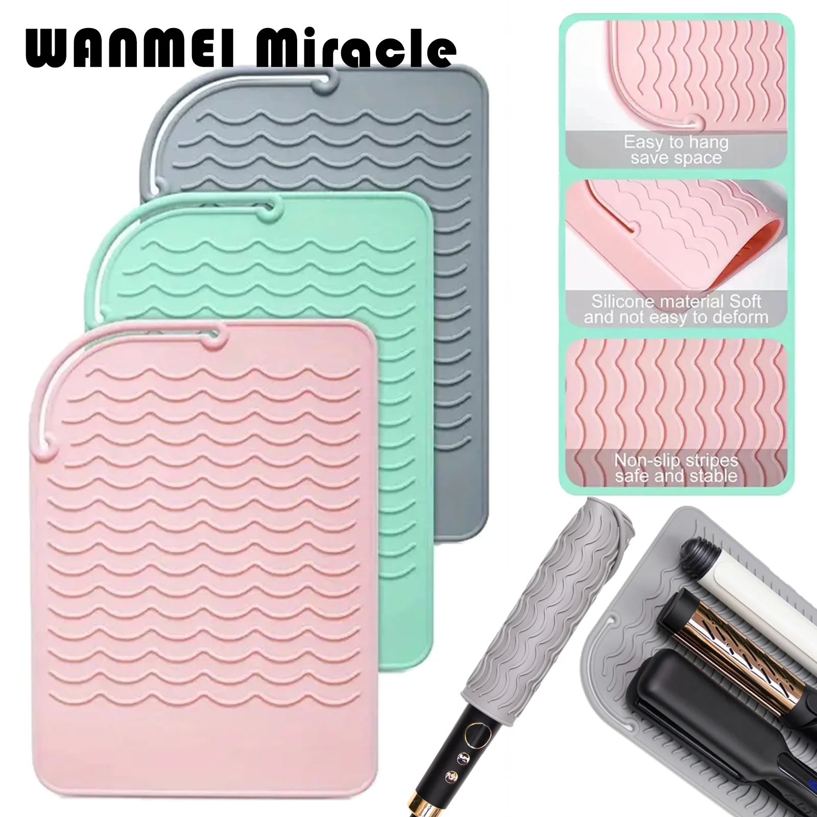 1 stücke Hitzebeständige Silikon Matte Pad Lagerung Pad Nicht-Slip Matte Silikon Wärmedämmung Pad Haar Wärme Curling Eisen hitzebeständig Werkzeug Image