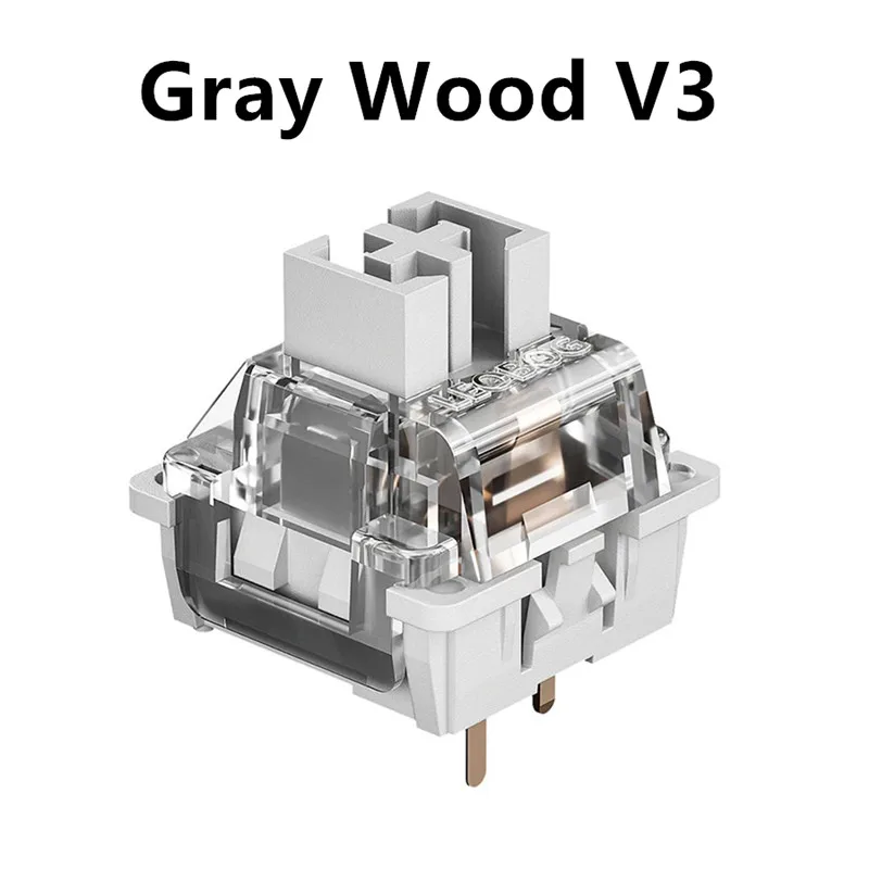 LEOBOG GreyWood V3-Schalter, lineare graue Schalter für benutzerdefinierte mechanische Tastatur, 3-polige DIY-Gaming-Tastatur, MX RGB Hot-Swap-Schalter Image