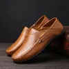 Leder Männer Casual Schuhe Luxus Marke 2023 Herren Loafer Mokassins Atmungsaktive Slip auf Schwarz Driving Schuhe Plus Größe 39-47