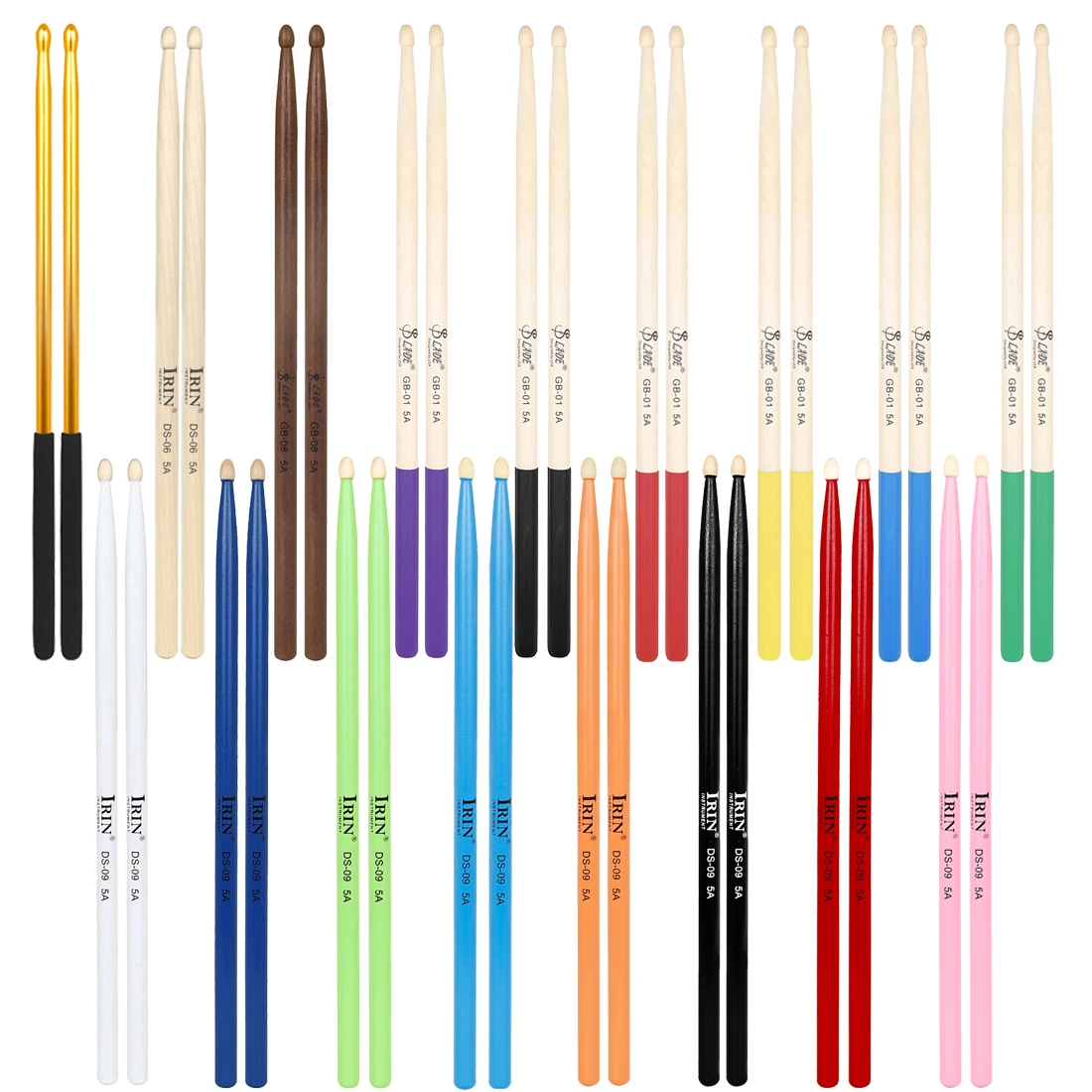 5A Drumstick Ahorn Drum Sticks DS-09 Mehrfarbige Trommel Schlägel Professionelle Percussion Musical Instrument Zubehör Trommeln Teil Image