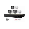 Hikvision - Kit videosorveglianza ip Nvr poe 4 Canali 3 telecamere bullet 4 mpx hdd 500GB