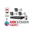 Hikvision - kit videosorveglianza 4 canali 5 mpx 3 telecamere bullet 5MPX 3K hybrid light hdd 1TB