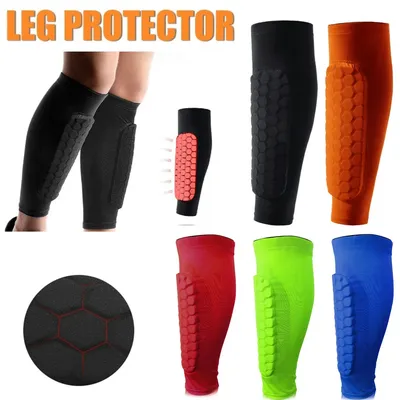 Leg Sleeves Shin Guards Shockproof Honeycomb Support Sock Shin Protector Soccer Gear Soccer Shields