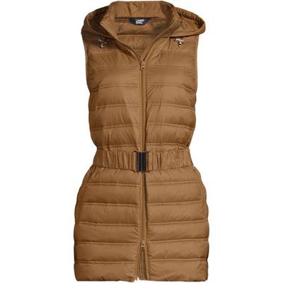 Wanderweight Down Ultralight Packable Belted Gilet, Women, size: 28-30, plus, Misc, Nylon, by Lands' End
