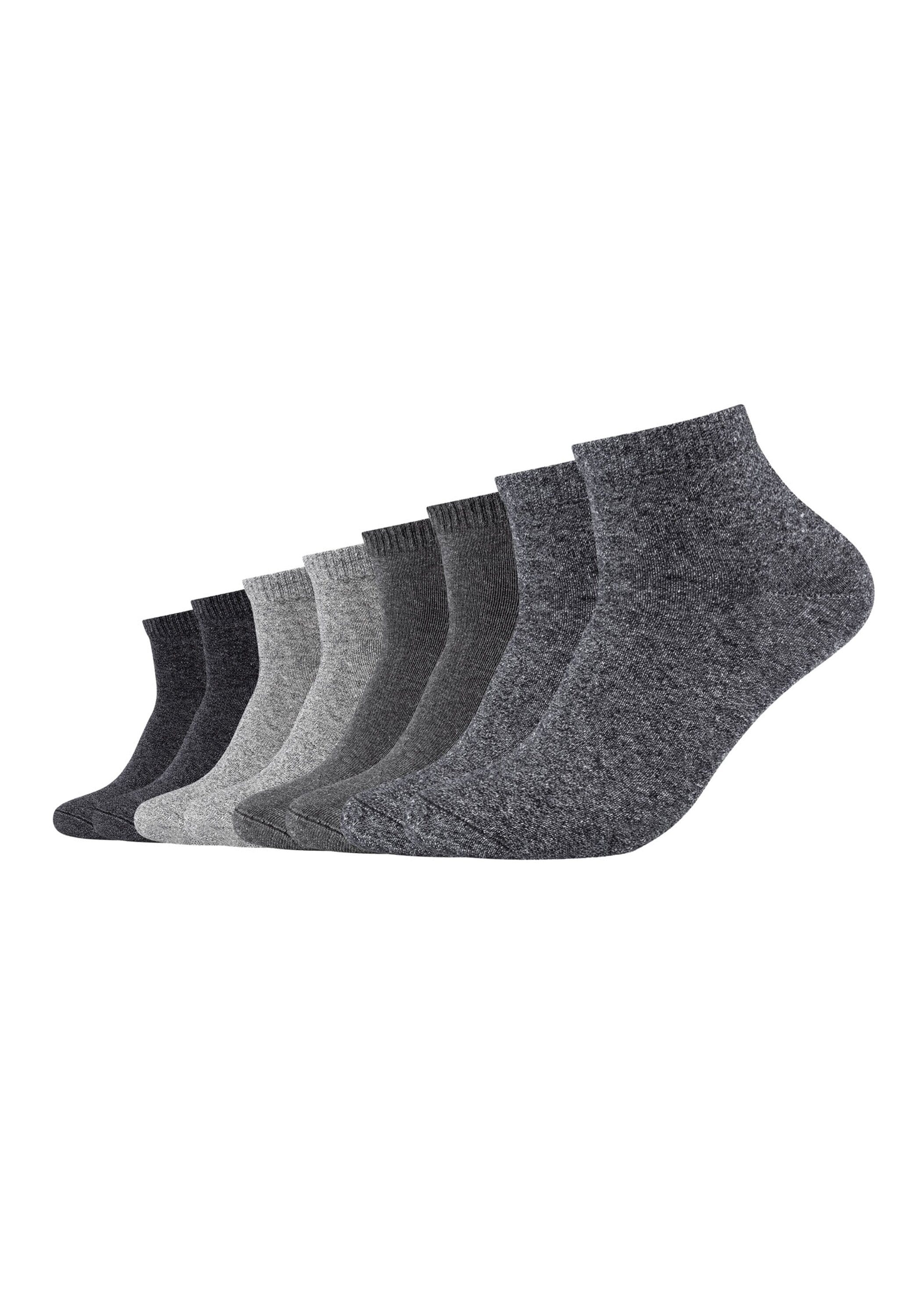 Kurzsocken S.OLIVER "Socken 8er Pack", Herren, Gr. 39-42, schwarz (schwarz, grau), Obermaterial: 62% Baumwolle CO. 36% Polyester PES. 2% Elasthan EL., Socken