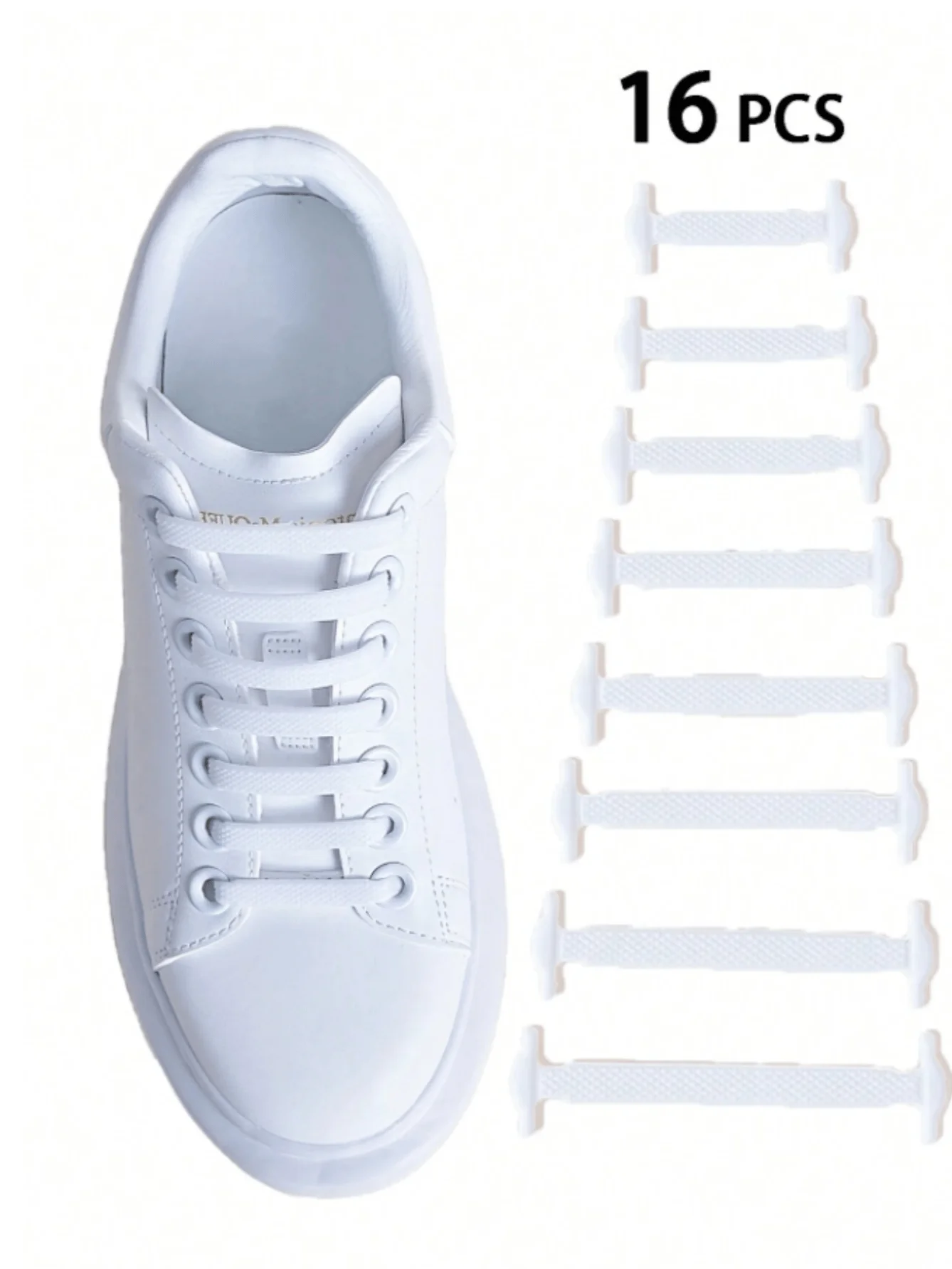 16 Teile/paket Weiß Silikon Keine Krawatte Schnürsenkel Stretch Schnürsenkel Für Turnschuhe Casual Schuhe Sport Schuhe Kampf Stiefel