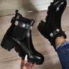 Neue Frauen Stiefeletten Kristall Strass Slip Auf Plattform PU Leder frauen Booties Frühling Herbst Frauen Schuhe 2021
