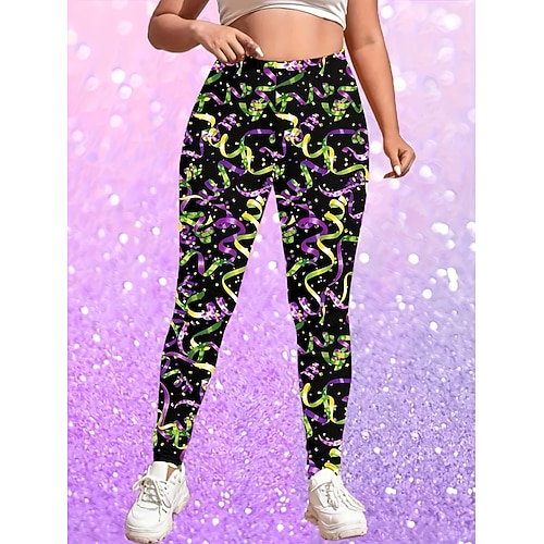 Womens Leggings Hosen Mode Streetwear Voll Länge Hohe Taille Karneval Grafikdruck Thermisch Warm Atmungsaktiv Weich Mikro-elasti