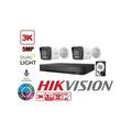 Kit videosorveglianza Hikvision 4 canali 5 mpx 2 telecamere bullet 5MPX 3K hybrid light hdd 500GB
