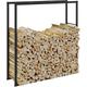 Rastrelliera per Legna da Ardere Nera 110x30x116 cm in Acciaio - Vidaxl