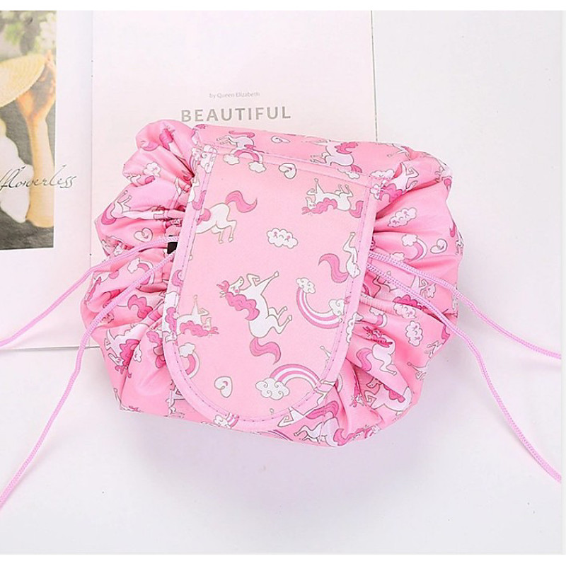 Magic Cosmetics Pouch Women Drawstring Cosmetic Bag Travel Storage Makeup Bag Organizer Female Make Up Pouch Portable Waterproof Toiletry Beauty Case