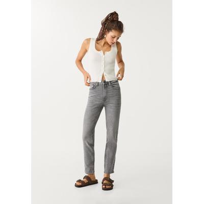 Stradivarius 1465 Slim-fit mom jeans Light grey 16